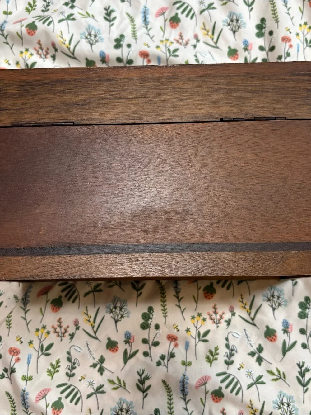 Wood Jewelry Box with Yellow Velvet Lining